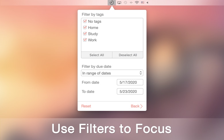 Use filters to focus