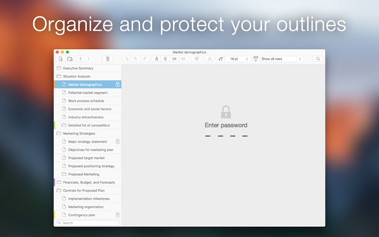 Organize and protect your outlines
