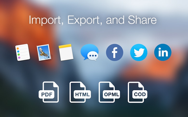 Import, Export, and Share