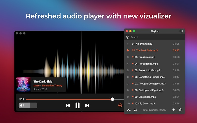 Refreshed audio player with new vizualizer