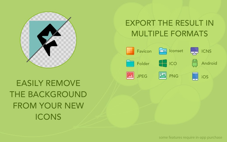 Easily remove the background from your new icons - Export the result in multiple formats