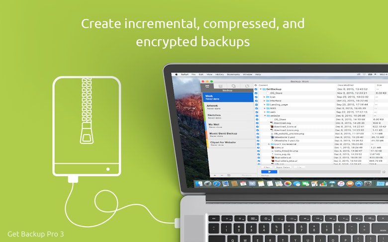 Create incremental, compressed, and encrypted backups