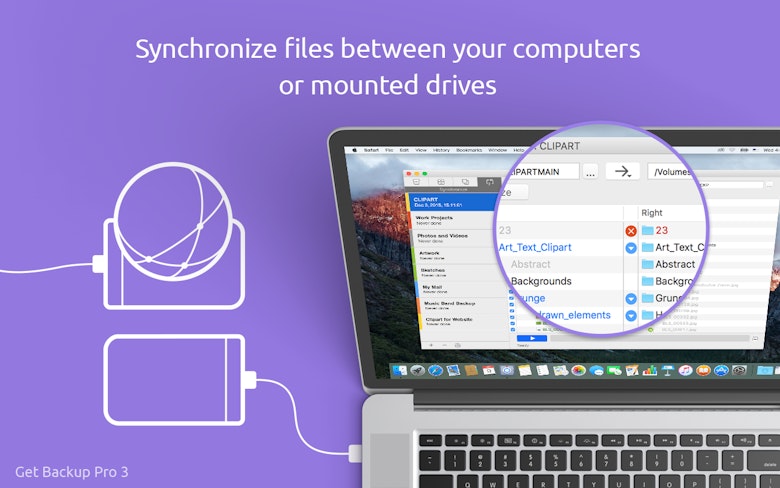 Synchronize files between your computers or mounted drives