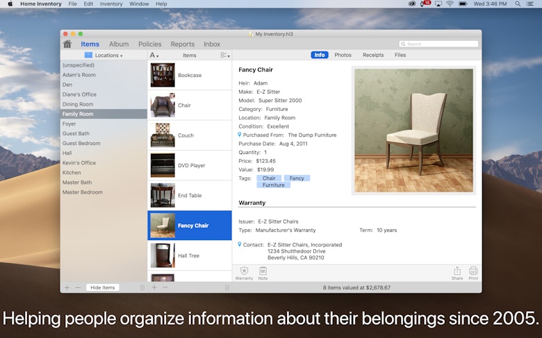 Helping people organize information about their belongings since 2005.