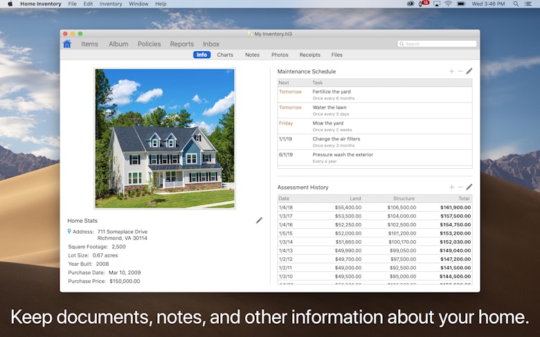 Keep documents, notes, and other information about your home.