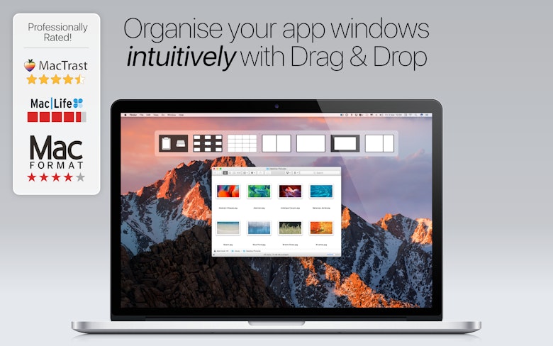 Organise your app windows intuitively with Drag & Drop
