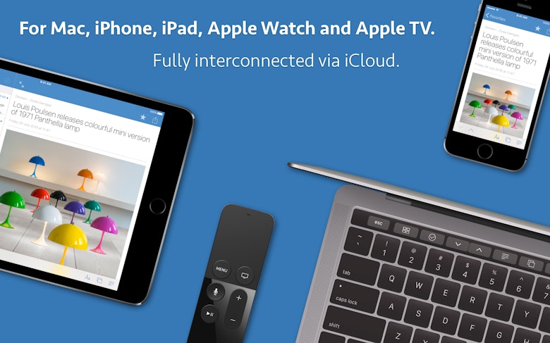 For Mac, iPhone, iPad, Apple Watch and Apple TV. Fully interconnected via iCloud.