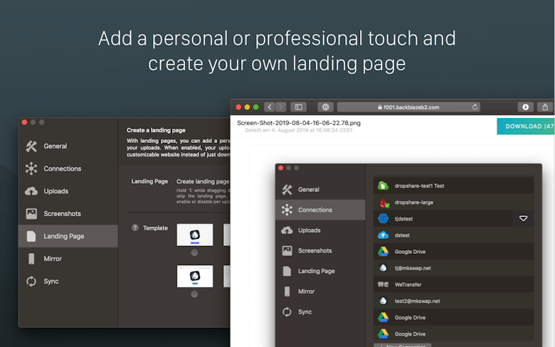 Add a personal or professional touch and create your own landing page