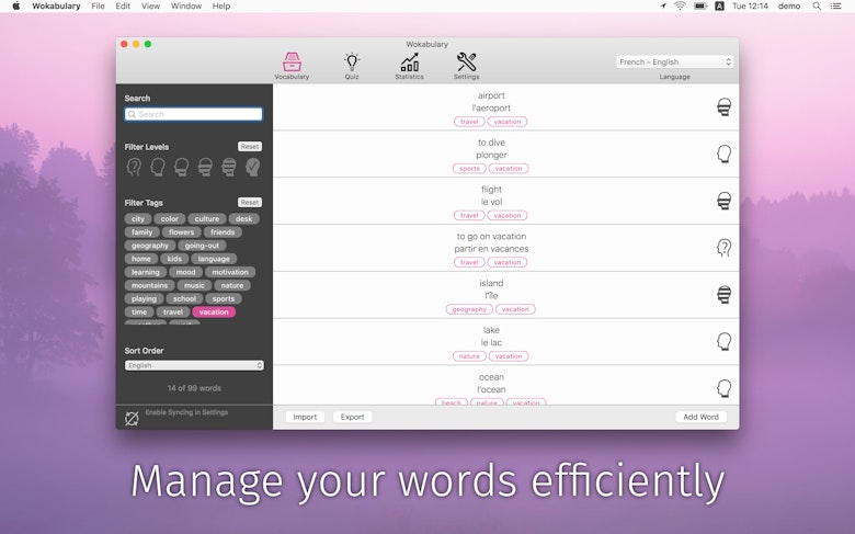 Manage your words efficiently
