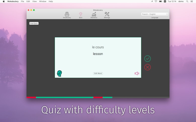 Quiz with difficulty levels
