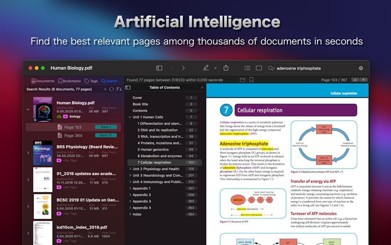 Artificial Intelligence. Find the best relevant pages among thousands of documents in seconds