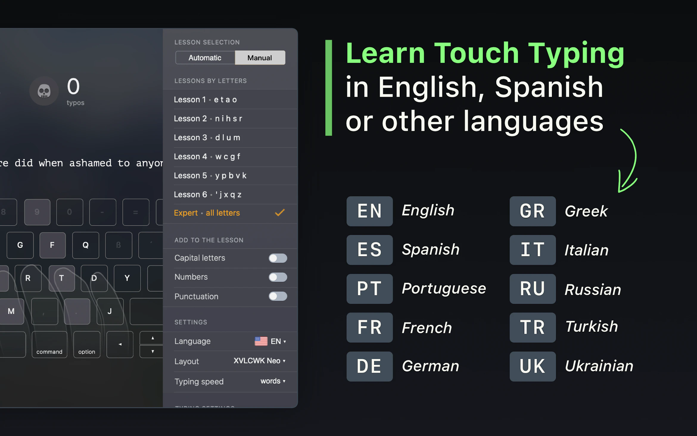 Keykey KeyKey Typing Tutor en Setapp | La mejor app para teclear más rápido en ...