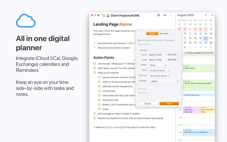 NotePlan on Setapp | Digital note-taking done right