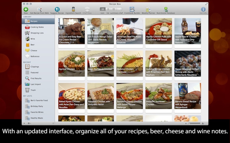 With an updated interface, organize all of your recipes, beer, cheese and wine notes.