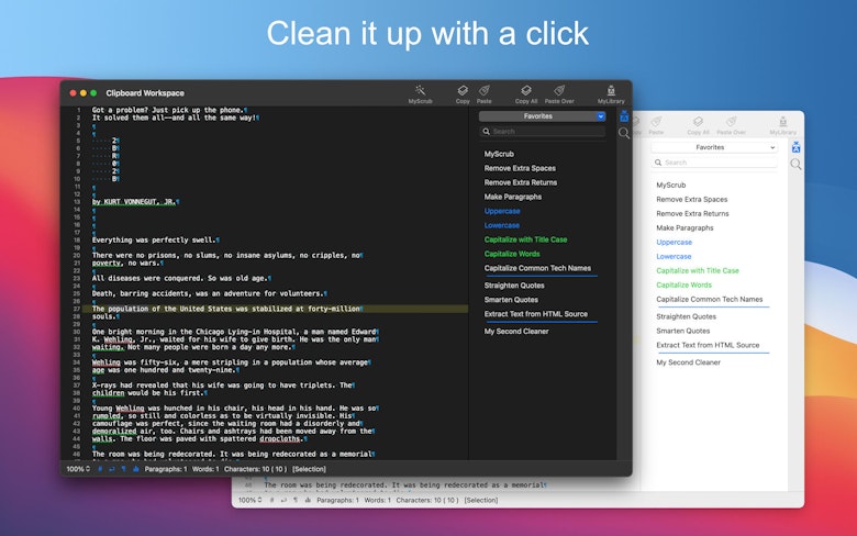 Clean it up with a click