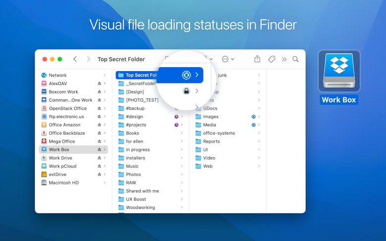 Visual file loading statuses in Finder