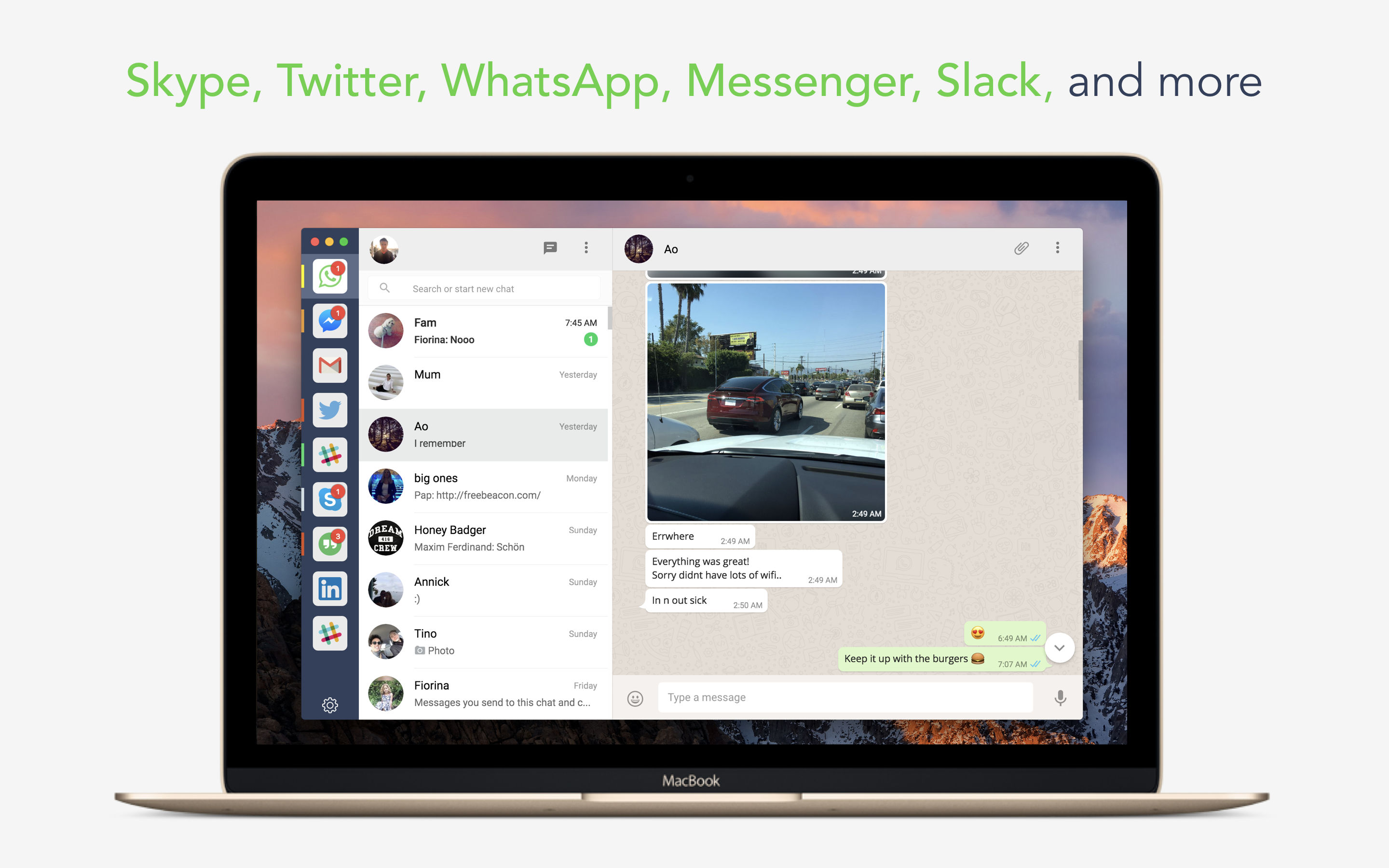application for messegner and whatsapp mac