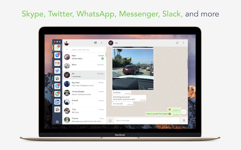 Skype, Twitter, WhatsApp, Messenger, Slack, and more