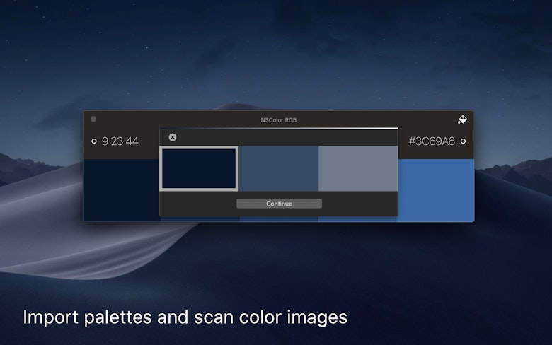 Import palettes and scan color images