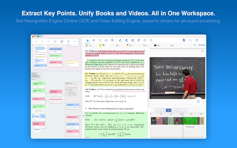 Extract Key Points. Unify Books and Videos. All in One Workspace.