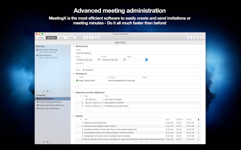 Advanced meeting administration