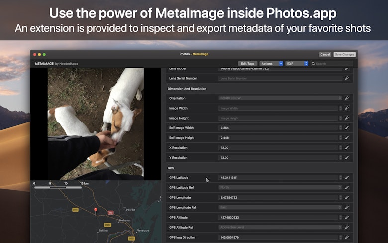 Use the power of Metalmage inside Photos.app - An extension is provided to inspect and export metadata of your favorite shots