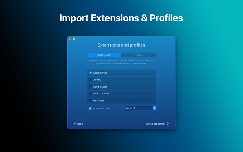 Import Extensions & Profiles