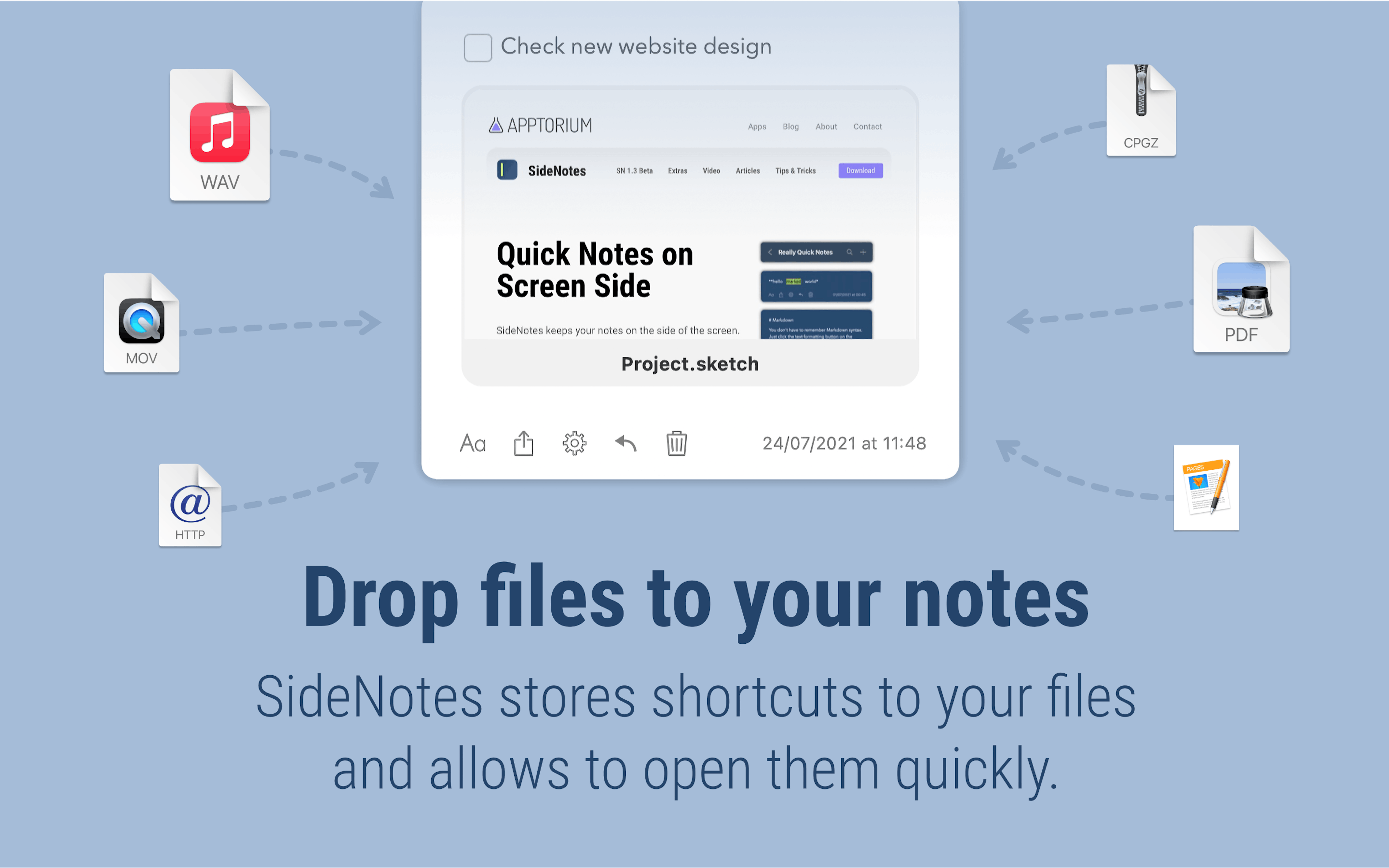 SideNotes on Setapp | Keep all notes on one side of a Mac’s monitor