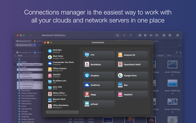 Connections manager is the easiest way to work with all your clouds and network servers in one place
