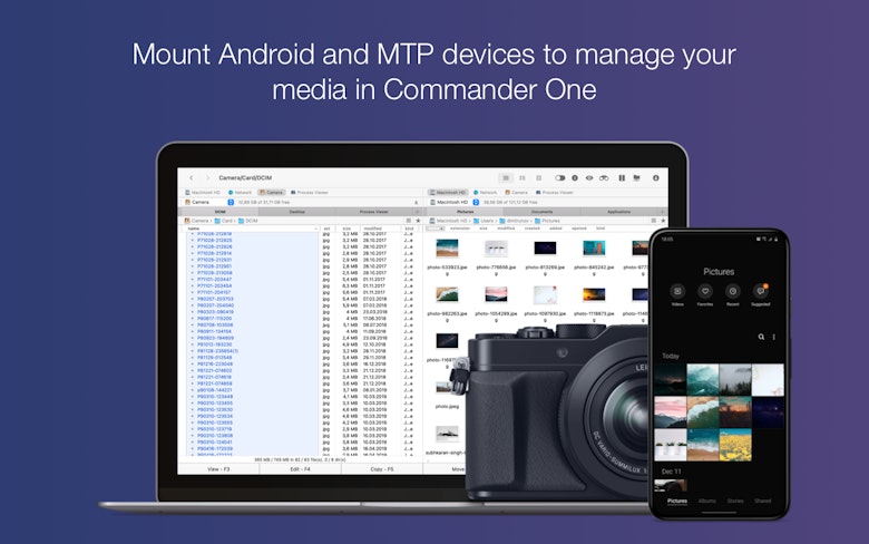 Mount Android and MTP devices to manage your media in Commander One
