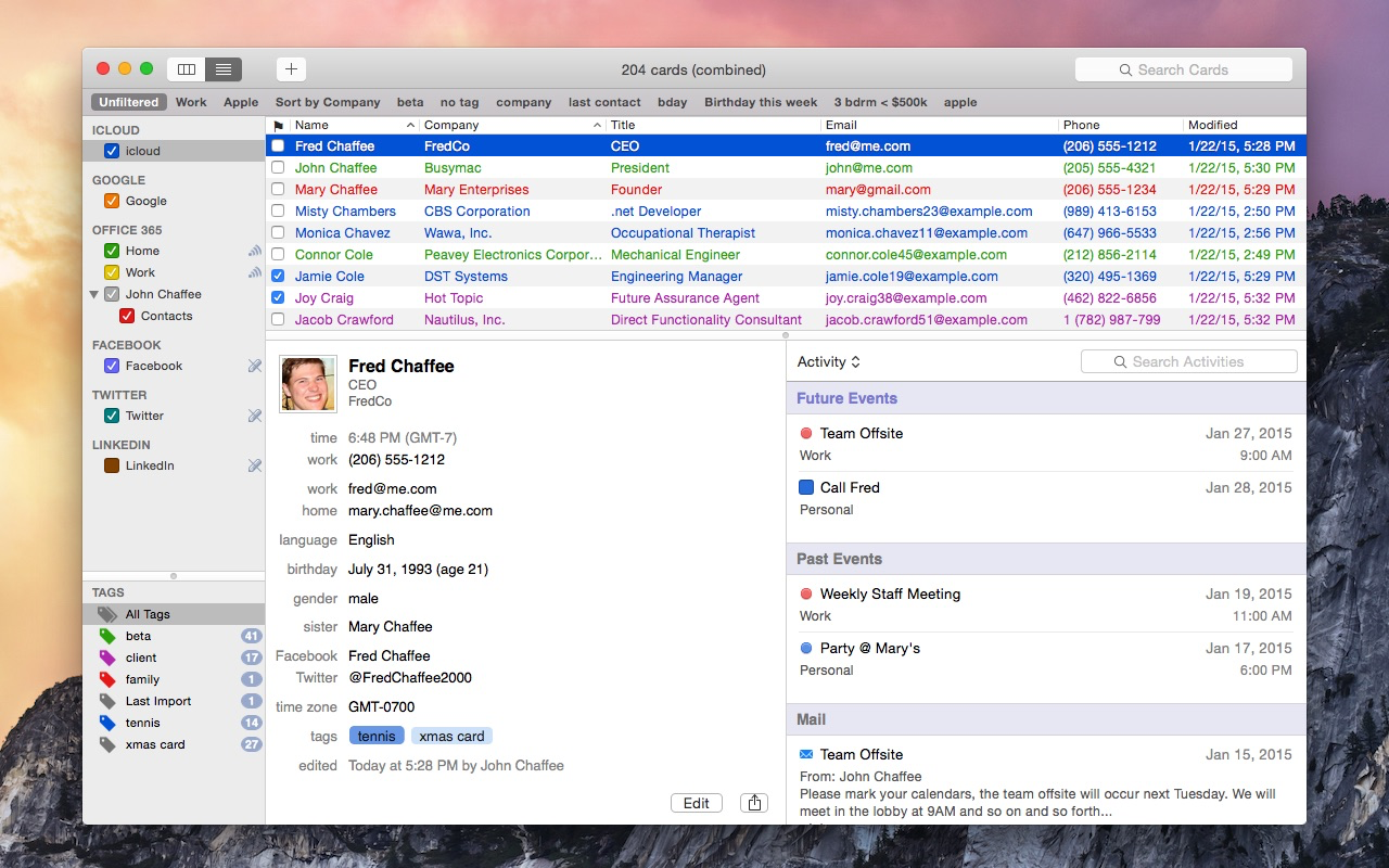 busycontacts journals