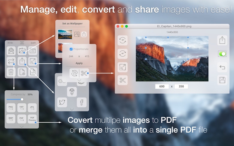 Manage, edit, convert and share images with ease!