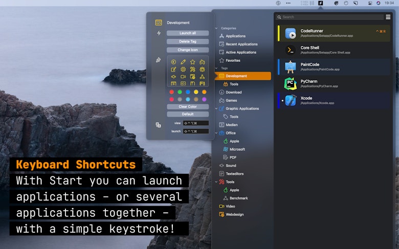 Keyboard Shortcuts - With Start you can launch applications or several applications together with a simple keystroke!