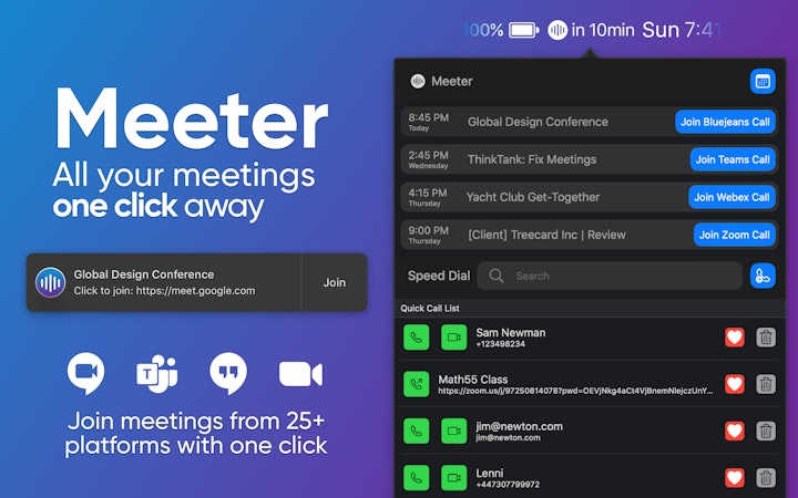Join every meeting in a click