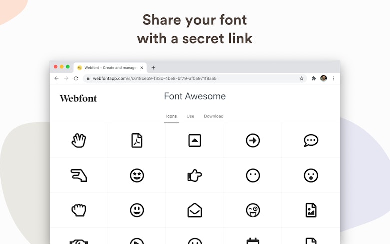Share your font a with a secret link