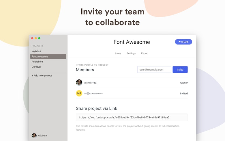 Invite your team to collaborate