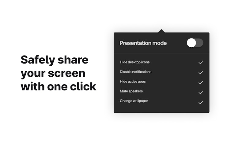 Safely share your screen with one click