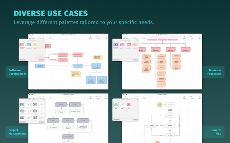 Diverse use cases - Leverage different palettes tailored to your specific needs.