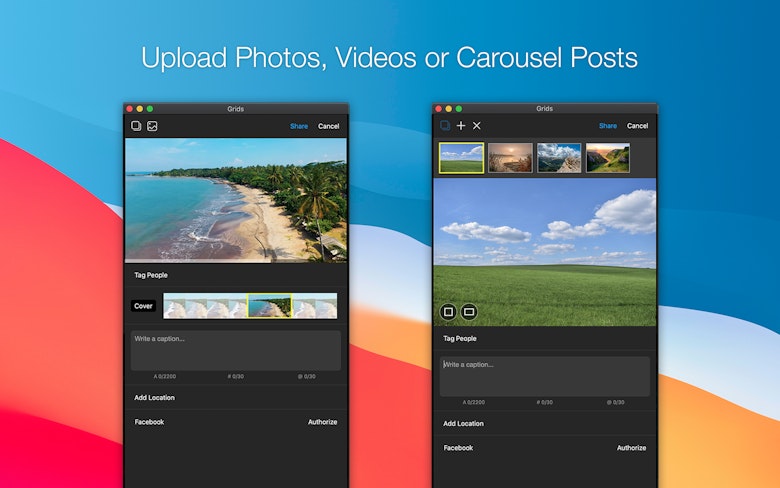 Upload Photos, Videos or Carousel Posts