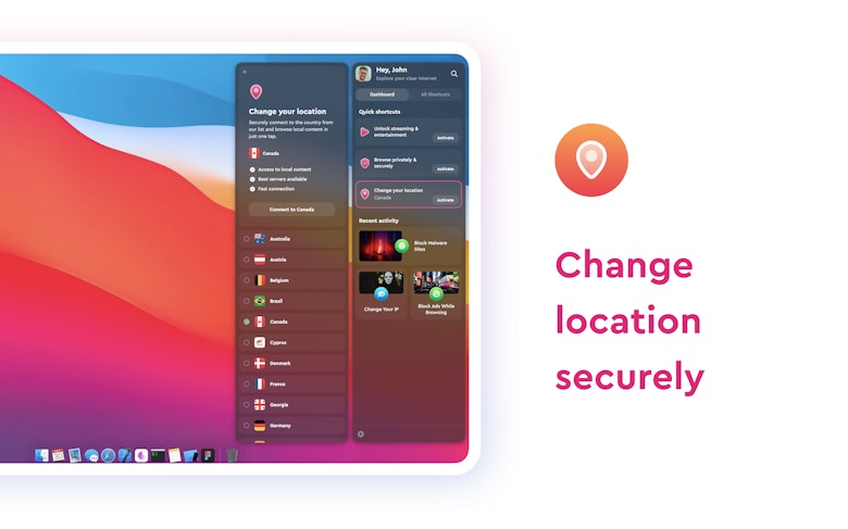 Change location securely