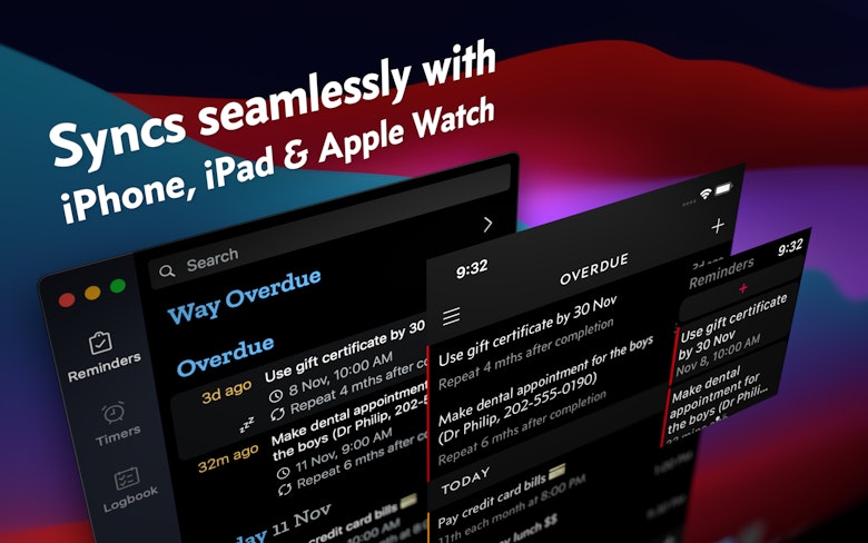 Syncs seamlessly with iPhone, iPad & Apple Watch