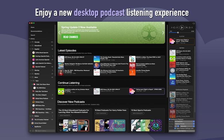 Enjoy new desktop podcast listening experience