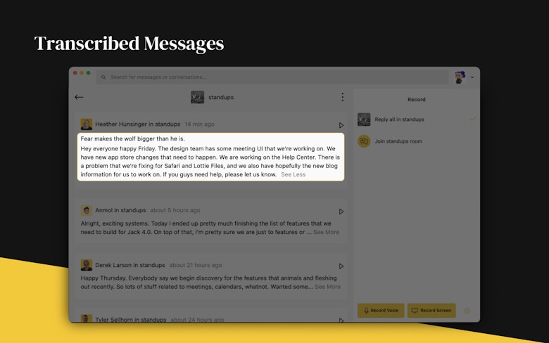 Transcribed Messages