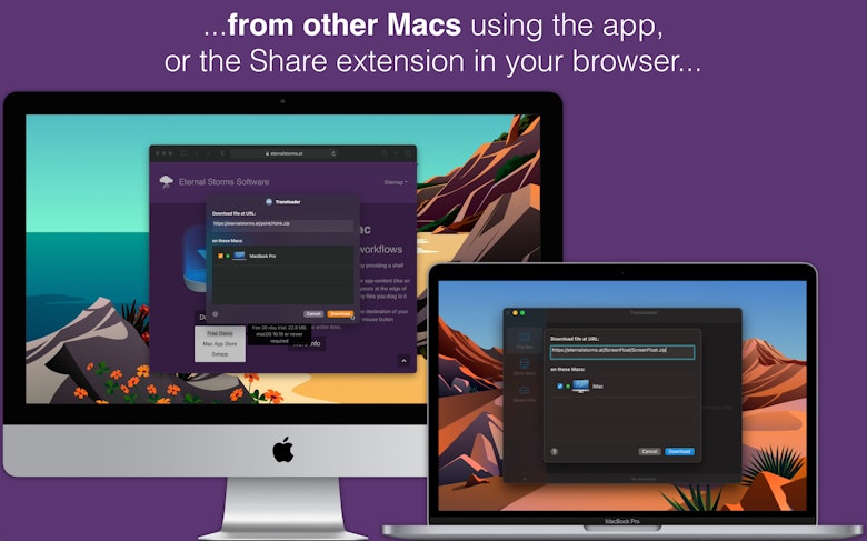 from other Macs using the app, or the Share extension in your browser...