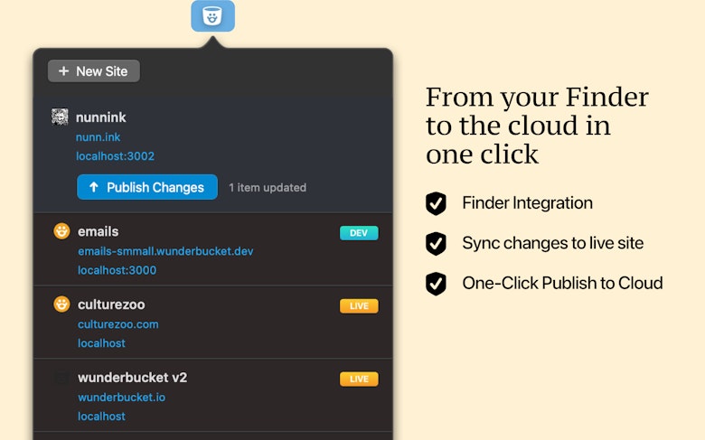 From your Finder to the cloud in one click
