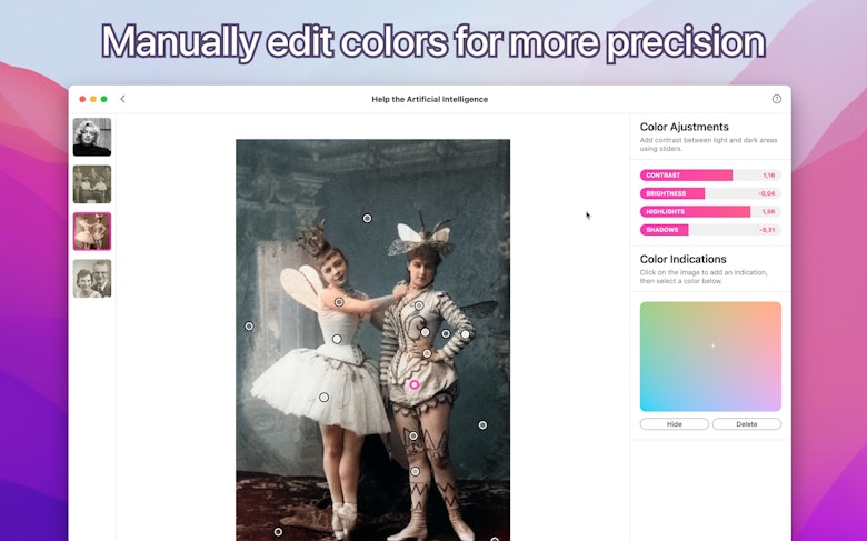 Manually edit colors for more precision
