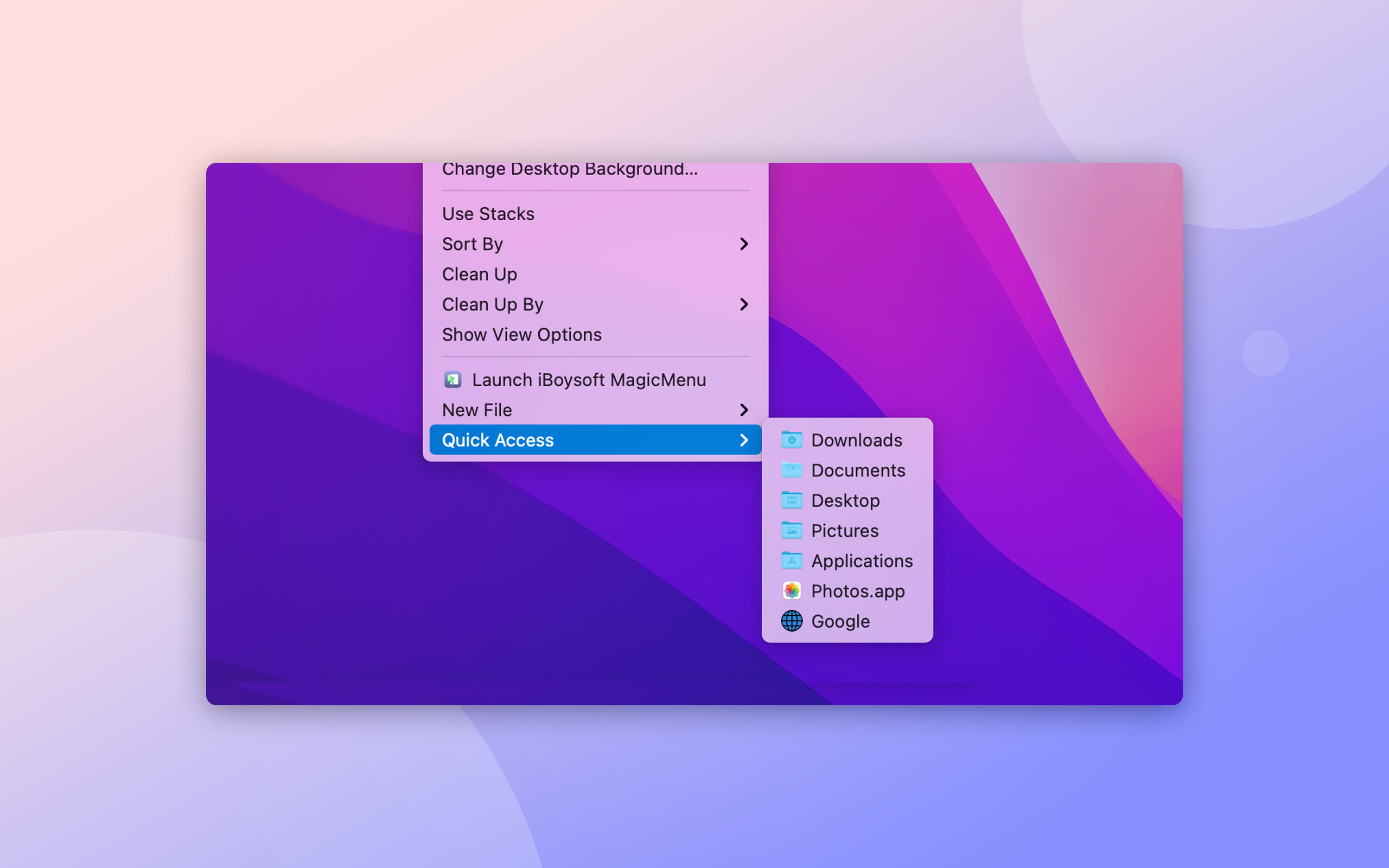 Screenshot of iBoysoft MagicMenu