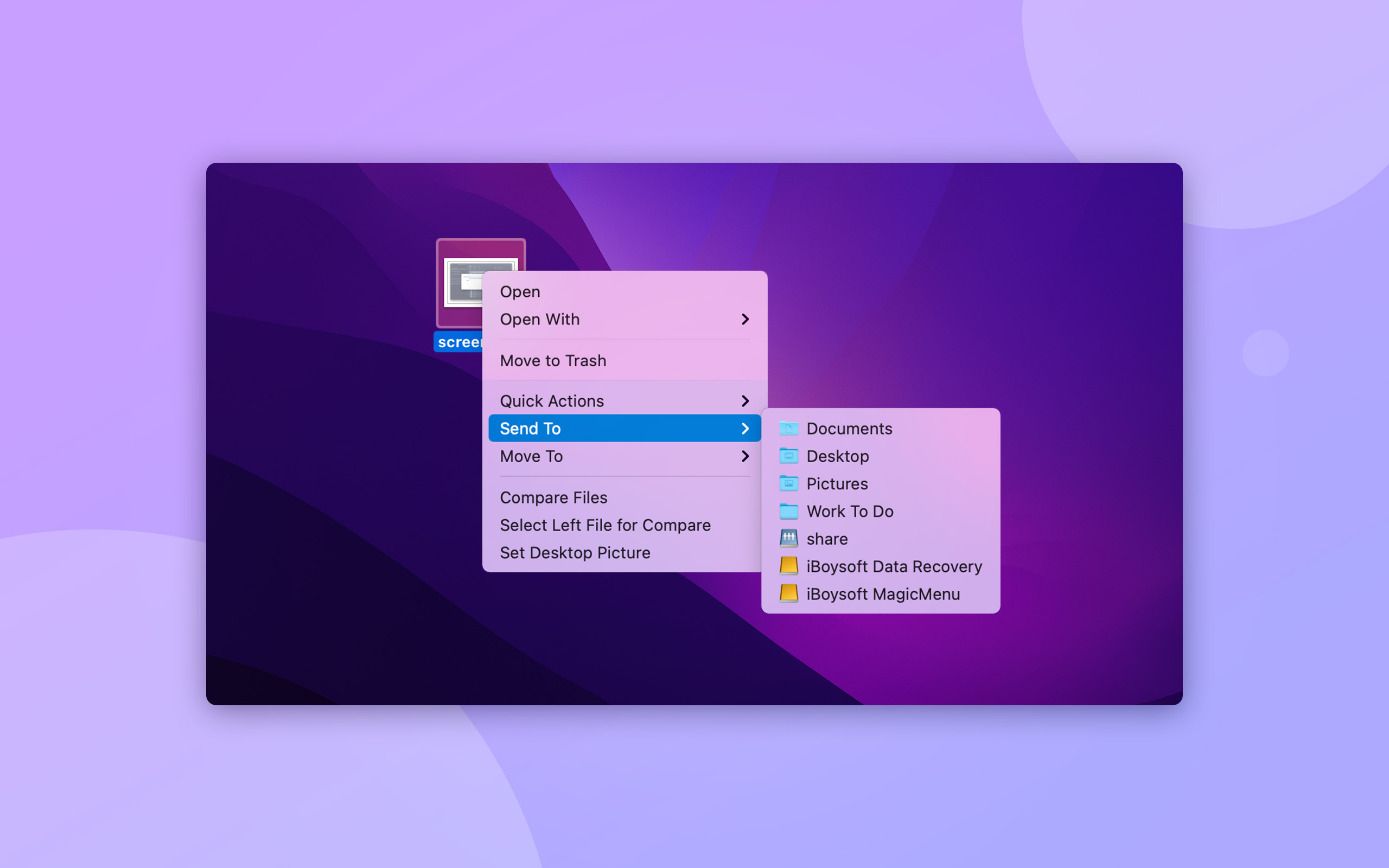 Screenshot of iBoysoft MagicMenu