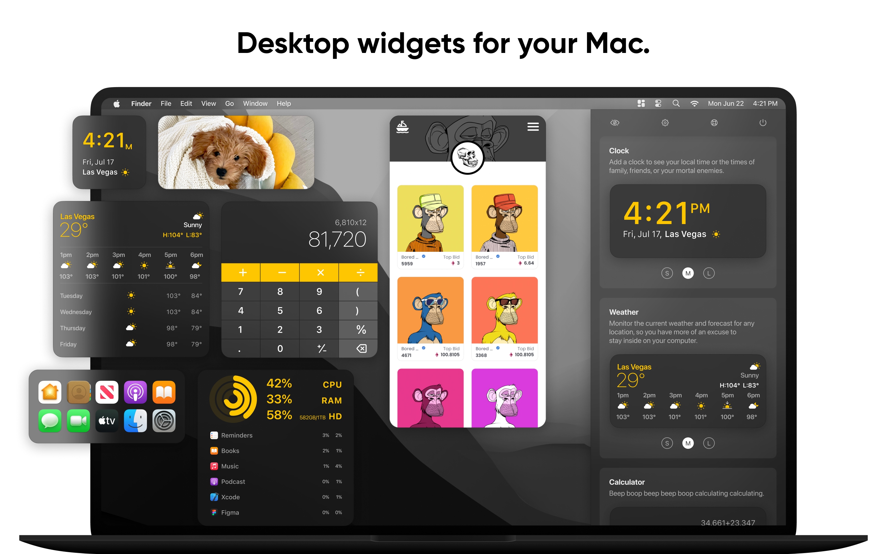 WidgetWall on Setapp | Add widgets to Mac desktop
