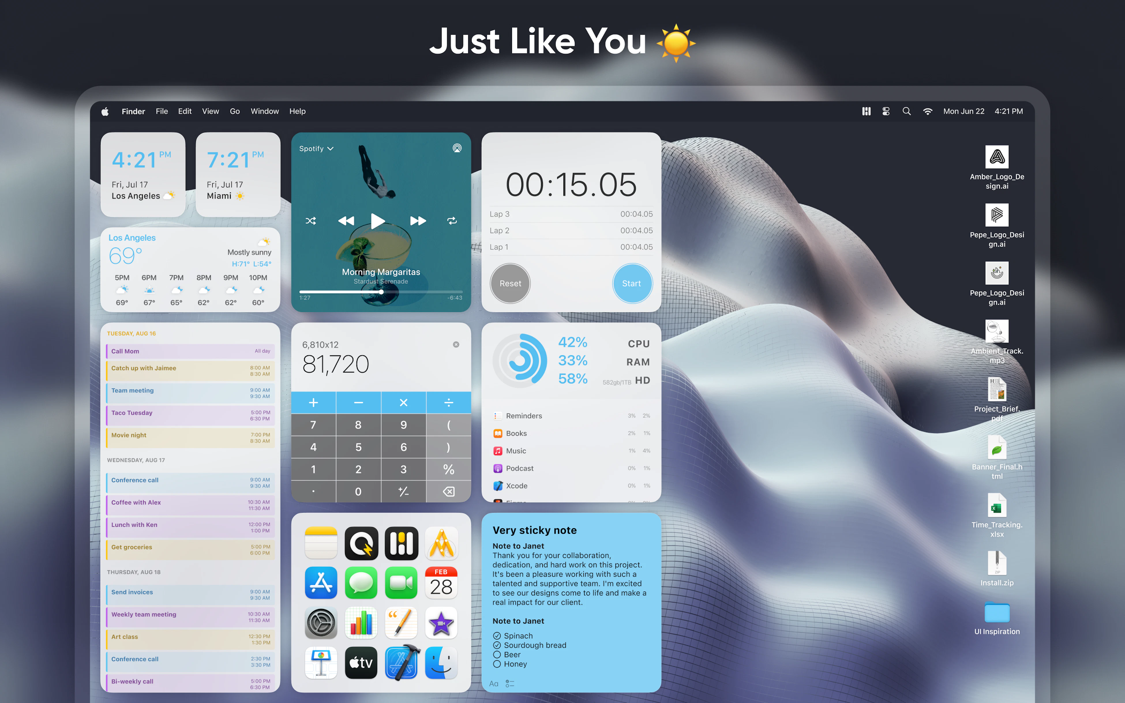 WidgetWall on Setapp | Add widgets to Mac desktop